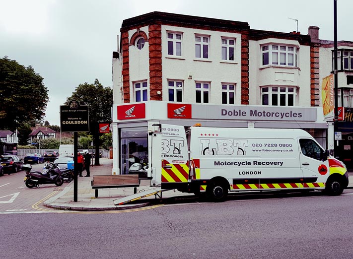 Loading at Doble Motorcycles | LBT Motorcycle Recovery