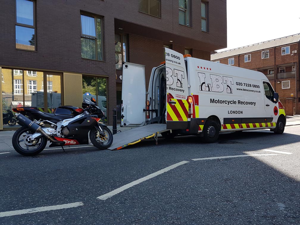 Black bike | LBT Motorcycle Recovery | London 020 7228 0800