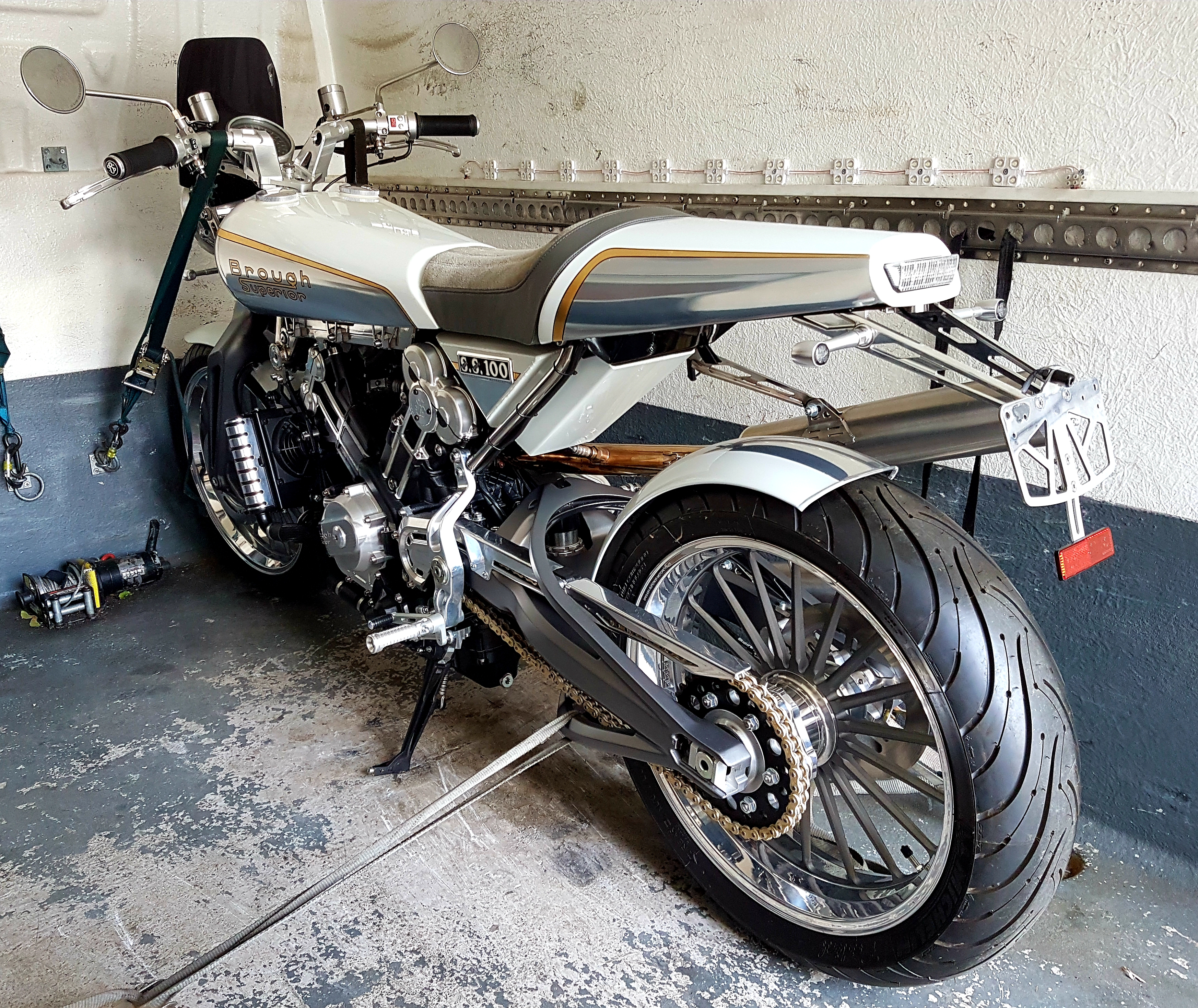 Silver custom bike on board | LBT Motorcycle Recovery
