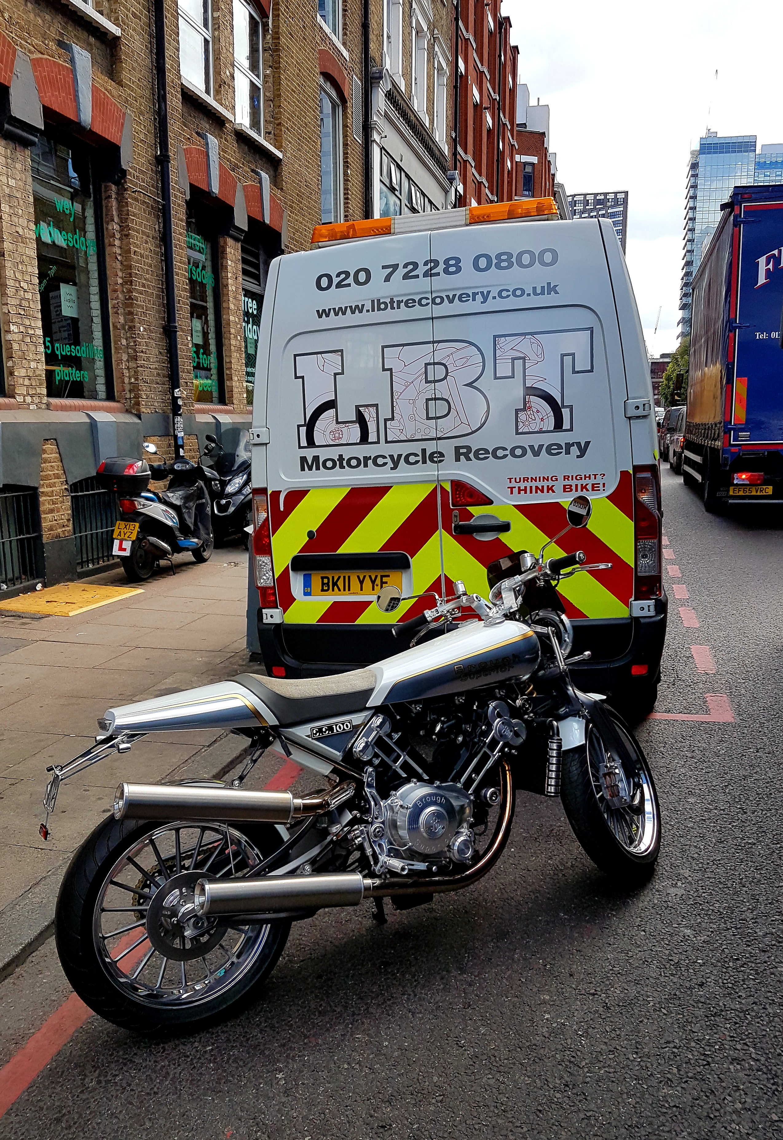 Rear of van with bike waiting | LBT Motorcycle Recovery