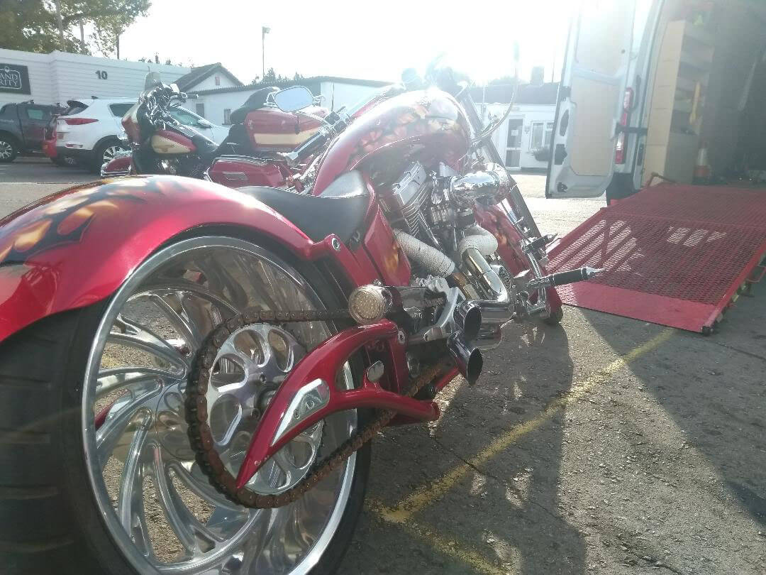 Red low wheeler | LBT Motorcycle Recovery