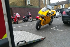 Yellow Ducati  | LBT Motorcycle Recovery | London 020 7228 0800