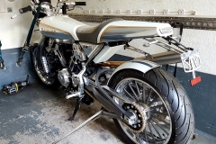 Silver custom bike on board | LBT Motorcycle Recovery