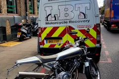 Rear of van with bike waiting | LBT Motorcycle Recovery