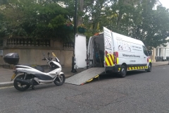 Piaggio  being loaded| LBT Motorcycle Recovery | London 020 7228 0800