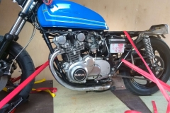 Blue motorbike strapped and loaded | LBT Motorcycle Recovery