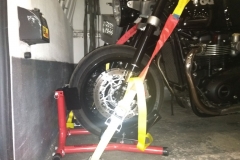 Safe strapping on front wheel | LBT Motorcycle Recovery