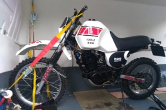 White scrambler loaded | LBT Motorcycle Recovery