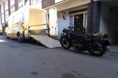 Van with ramp down to load large bike | LBT Motorcycle Recovery