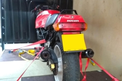 Rear of red Ducati loaded | LBT Motorcycle Recovery