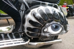 Custom painted eye on scooter | LBT Motorcycle Recovery